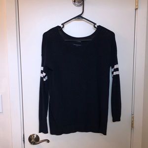 American eagle navy sweater, white stripes